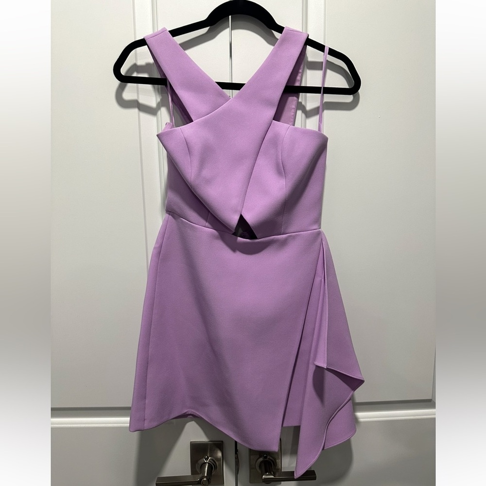 BCBGMaxAzria Asymmetrical Lavender Dress